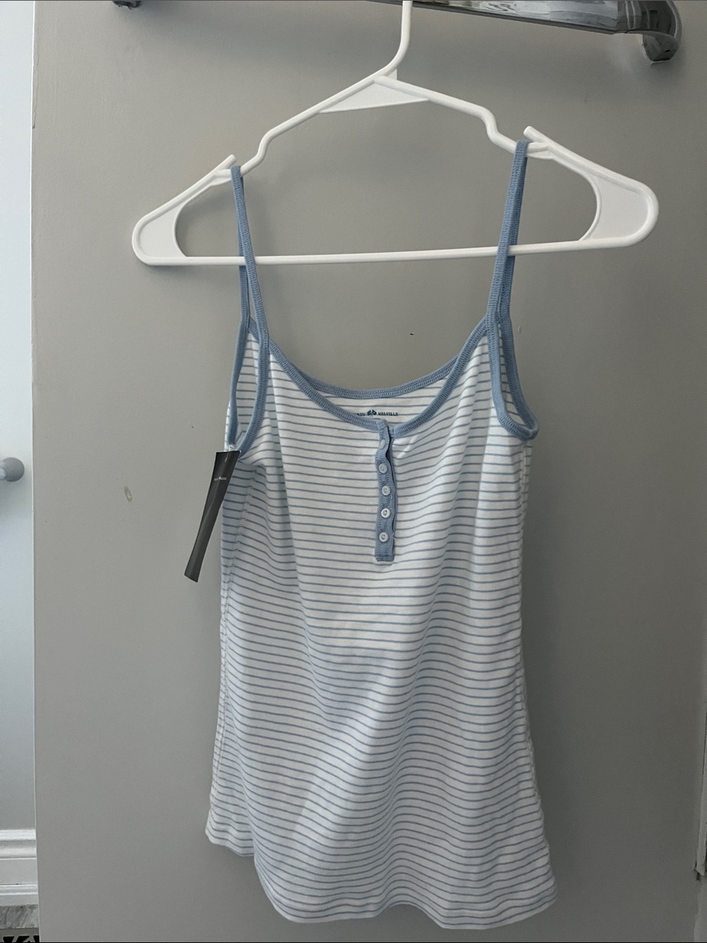 NWT Brandy Melville Blue Stripe and Button Tank Top